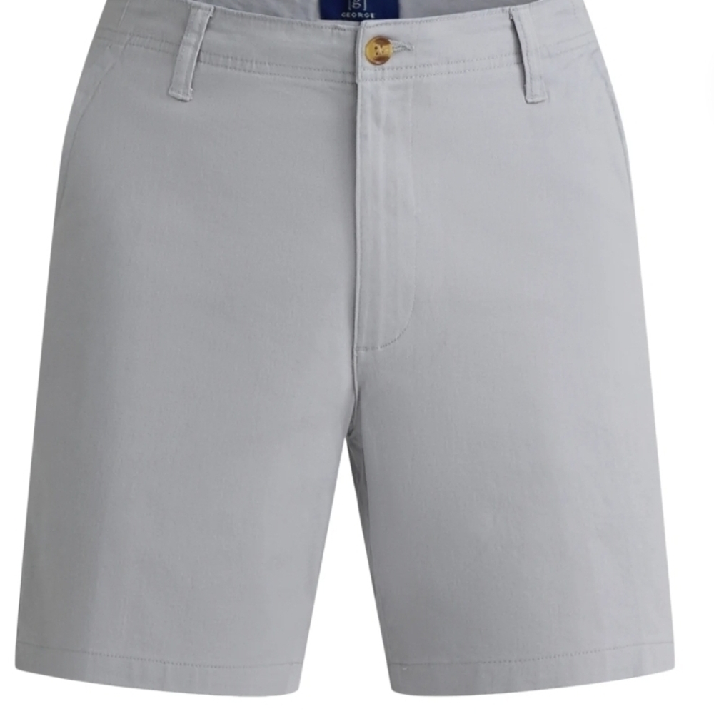 George Light Gray Men's Big & Tall Flat Front Relaxed Fit Shorts 943